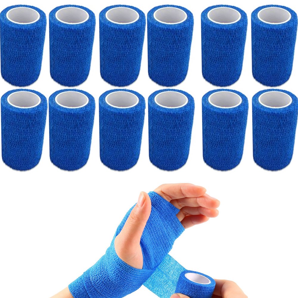 12 X Self Adhering Bandages Adhesive Bands Flexible First Aid Wrap