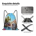 thumbnail image 4 of Fotbe Playful Hedgehog Forest Pond Bolsa Mochila con Cordón Estampada, Bolsa de Gimnasio Deportiva, Bolsa Cinch, Bolsa con Cordón para Hombres y Mujeres-Small, 4 of 6