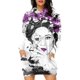 thumbnail image 3 of Vestido holgado informal de longitud media con capucha y estampado digital 3D de estrellas europeas y americanas para mujer, 3 of 5