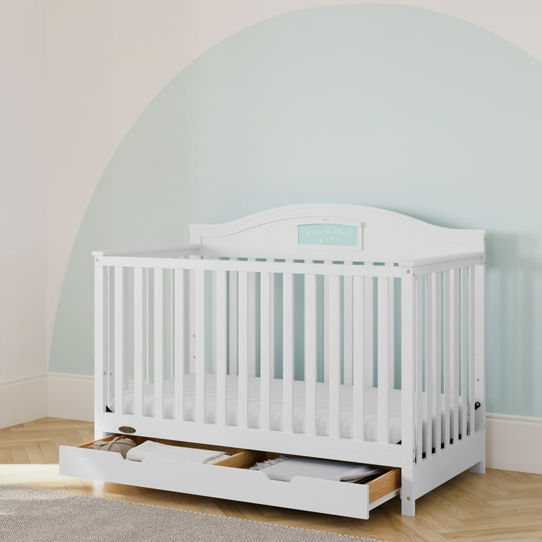 Graco Story 5 in 1 Convertible Baby Crib with Drawer White