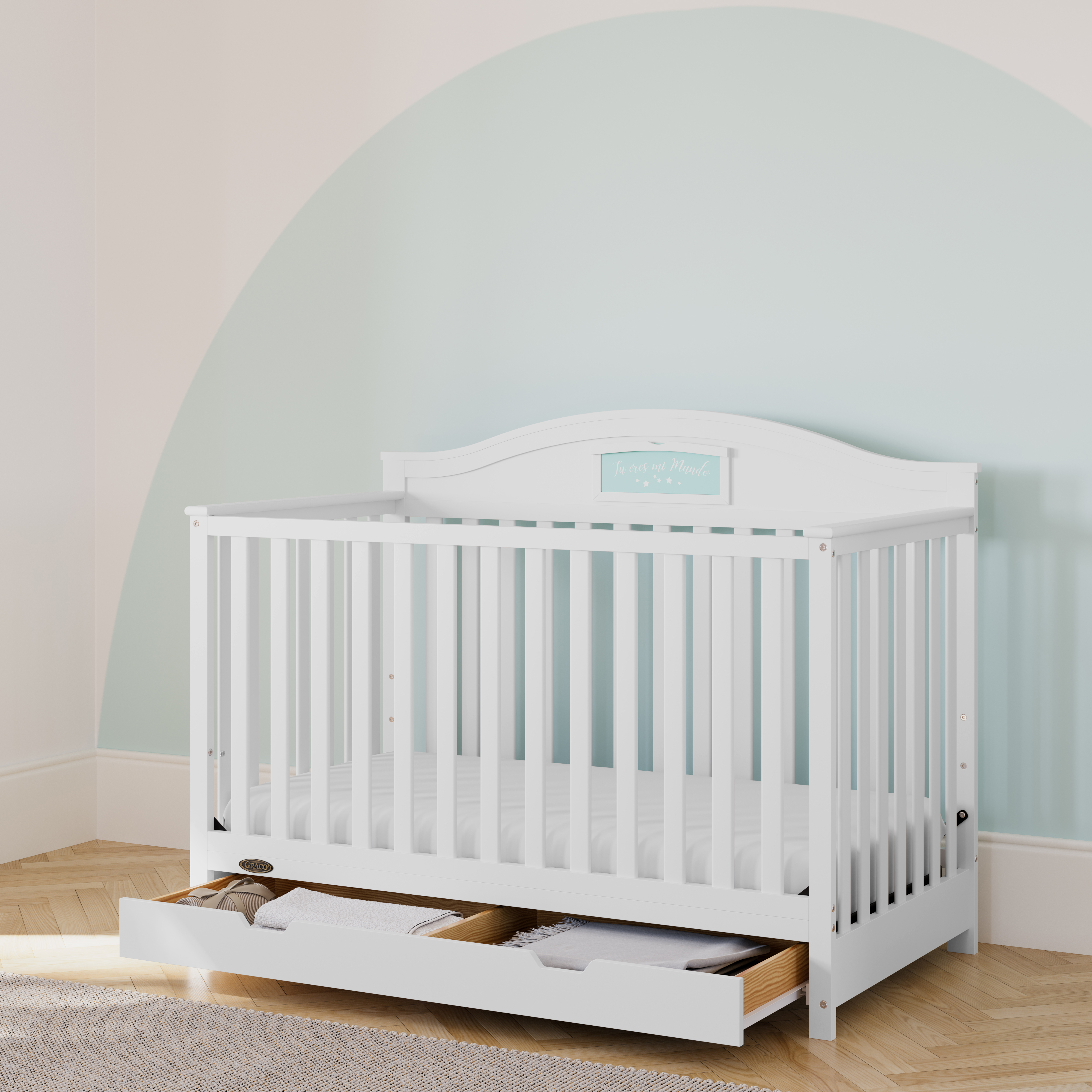 Graco Story 5-in-1 Convertible Baby Crib with Drawer, White - image 3 of 18