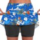 thumbnail image 1 of Jacenvly - Falda corta con estampado floral para mujer, falda de tenis plisada, elástica, atlética, de dos piezas, ligera, color azul, 1 of 7