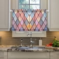 thumbnail image 2 of Yayeee Kitchen Curtains Tier Pair Light Filtering 27"x24" Rod Pocket Short Cafe Window Panel, Pink Shimmering Pattern, 2 of 7