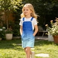 thumbnail image 6 of Curuila Toddler Girls Suspender Dress With Pocket Gradient Square Neck Sleeveless Summer Soft Comfortable Dresses Blue Size 10-11 Years, 6 of 7