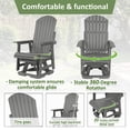 thumbnail image 4 of Mosbrisa HIPS Swivel Patio Glider, Poly Lumber All-Weather Resistant Outdoor Chair, Navy Blue, 4 of 7