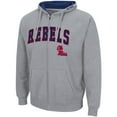 thumbnail image 2 of Men's Colosseum Heathered Gray Ole Miss Rebels Arch & Logo 3.0 Full-Zip Hoodie, 2 of 3
