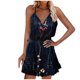 thumbnail image 1 of Vestido HUOGUO, sin mangas, cuello en V, estampado casual, para mujer, 1 of 3