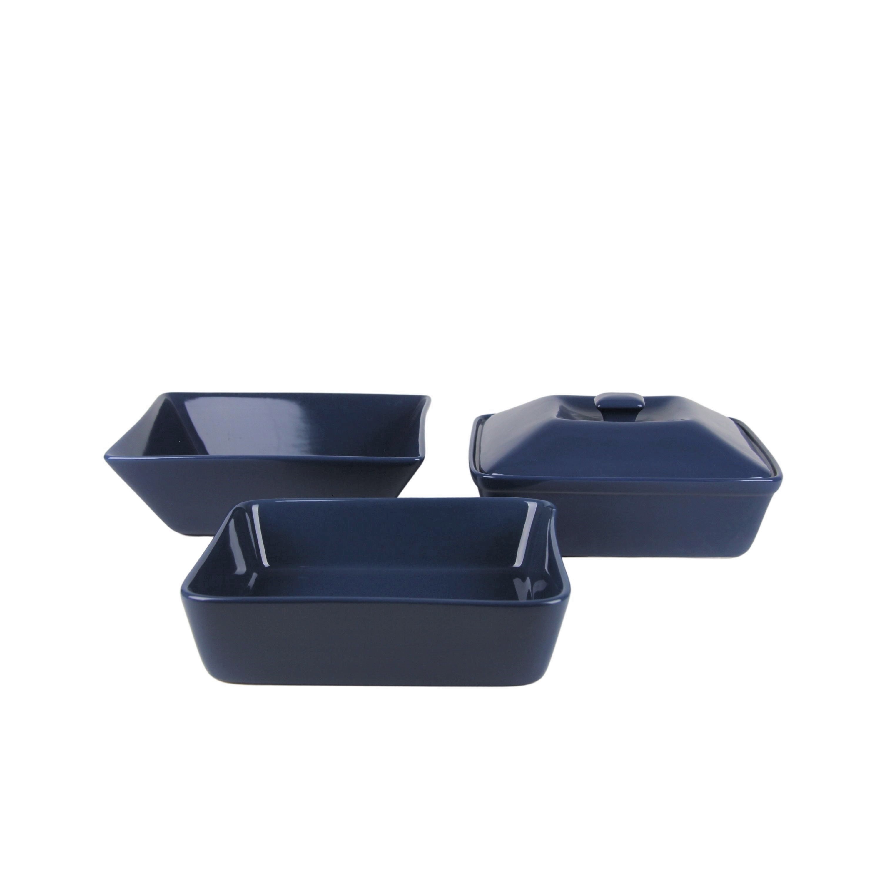 10 Strawberry Street Nova Square 45 Piece Stoneware Dinnerware Set, Dark Blue - image 3 of 4