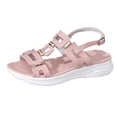 thumbnail image 2 of Vacation Sandals for Women, Wedge Sandals Open Toe Sandals for Women Summer Comfortable Dressy Platform Wedges Shoes Wide Width Buckle Ankle Strap Hollow Out Beach Athletic Walking Sandal, Pink 9, 2 of 7