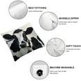 thumbnail image 6 of BANET Decorative Throw Pillow Covers Set of 2, Soft Flannel Fleece Pillowcase Square Cushion Covers for Sofa Couch Bed, Black/White 22x22in, 6 of 7