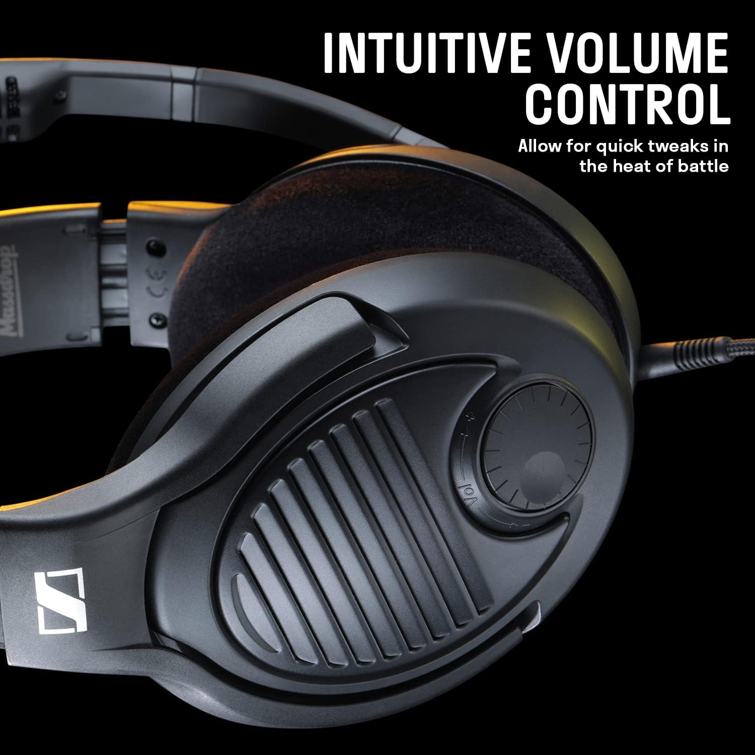 Massdrop x Sennheiser PC37X Gaming Headset Noise-Cancelling Microphone with Over-Ear Open-Back Design, 10 ft Detachable Cable, and Velour Earpads,Black