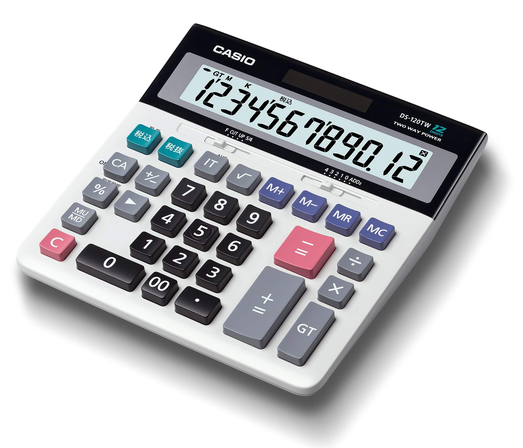 Casio Standard Calculator Tax Calculator Adder Method Desk Type 12