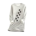 thumbnail image 1 of Birdeem Mode Femme Imprimé Manches Régulières Hiver Ample Vacances Décontracté Manches Col Rond Chemise Hauts, 1 of 1