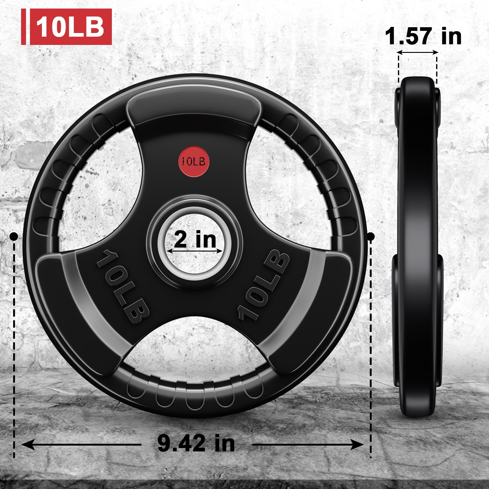 GIKPAL 230lbs Weight Plates 2 Inch Rubber Coated Olympic Weight Plate for Strength Training & Weightlifting in Home Gym, Solid Cast Iron Bumper Plates for Barbell