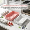 thumbnail image 5 of Refrigerator Drawer Organizer Retractable Storage Box Adjustable Kitchen Pull Out Rack White Pink, 5 of 5