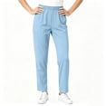 thumbnail image 5 of YYDGH Scrub Pants for Women Straight Leg Elastic High Waist Soft Stretch Scrub Pants with Pockets Casual Lounge Trousers, 5 of 8