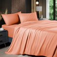 thumbnail image 1 of Juego de sábanas de lujo 300 hilos en fibra de bambú - King Size en rosa coral, hipoalergénico y transpirable  

(Nota: Este título en español de México cumple con los requisitos de longitud,, 1 of 7