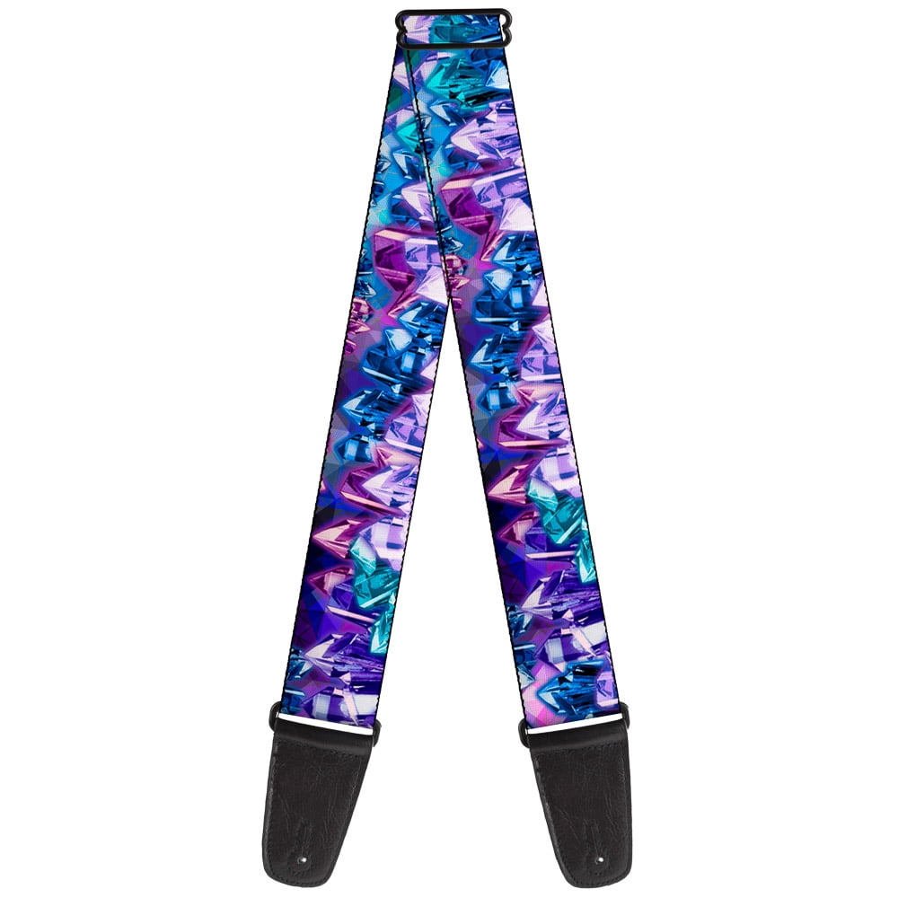 Buckle-Down Guitar Strap, Crystals Blues Purples, 2 Inches Wide
