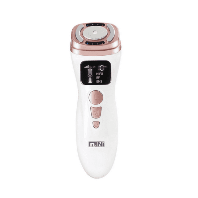 Mini Machine Faciale HIFU Anti-Rides Masseur Facial, Machine Faciale Ultrasonique RF Raffermissement de la Peau Rajeunissement Anti-Âge pour Yeux Menton Cou (Réglementations US)