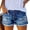 Dark Blue, variant on Women’s Ripped Mid Rise Denim Shorts Stretchy Casual Raw Hem Summer hot Jean Shorts