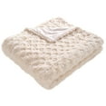 thumbnail image 2 of SAFAVIEH Pebbles Geometric Faux Fur Throw, 50" x 60", Cream, 2 of 2