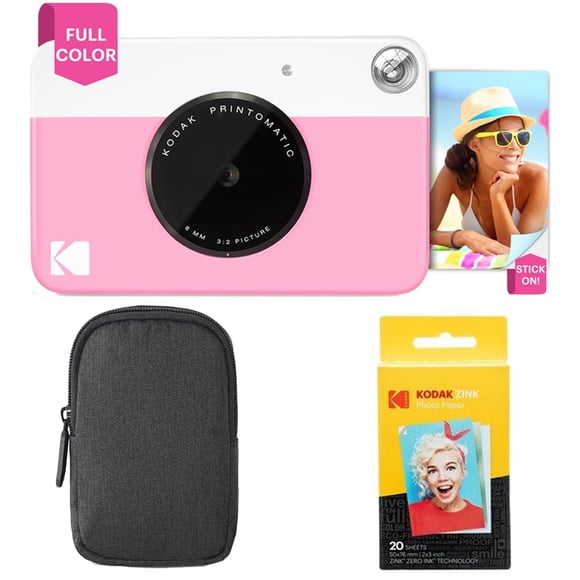 Cámara de impresión instantánea KODAK Printomatic Pink + Bundle