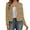 Khaki, variant on Shimmer Metallic Long Sleeve Jacket for Women, Open Front Cropped, Casual Sparkly Everyday Outerwear, 1 Piece, S-XXL, Plus Size Friendly