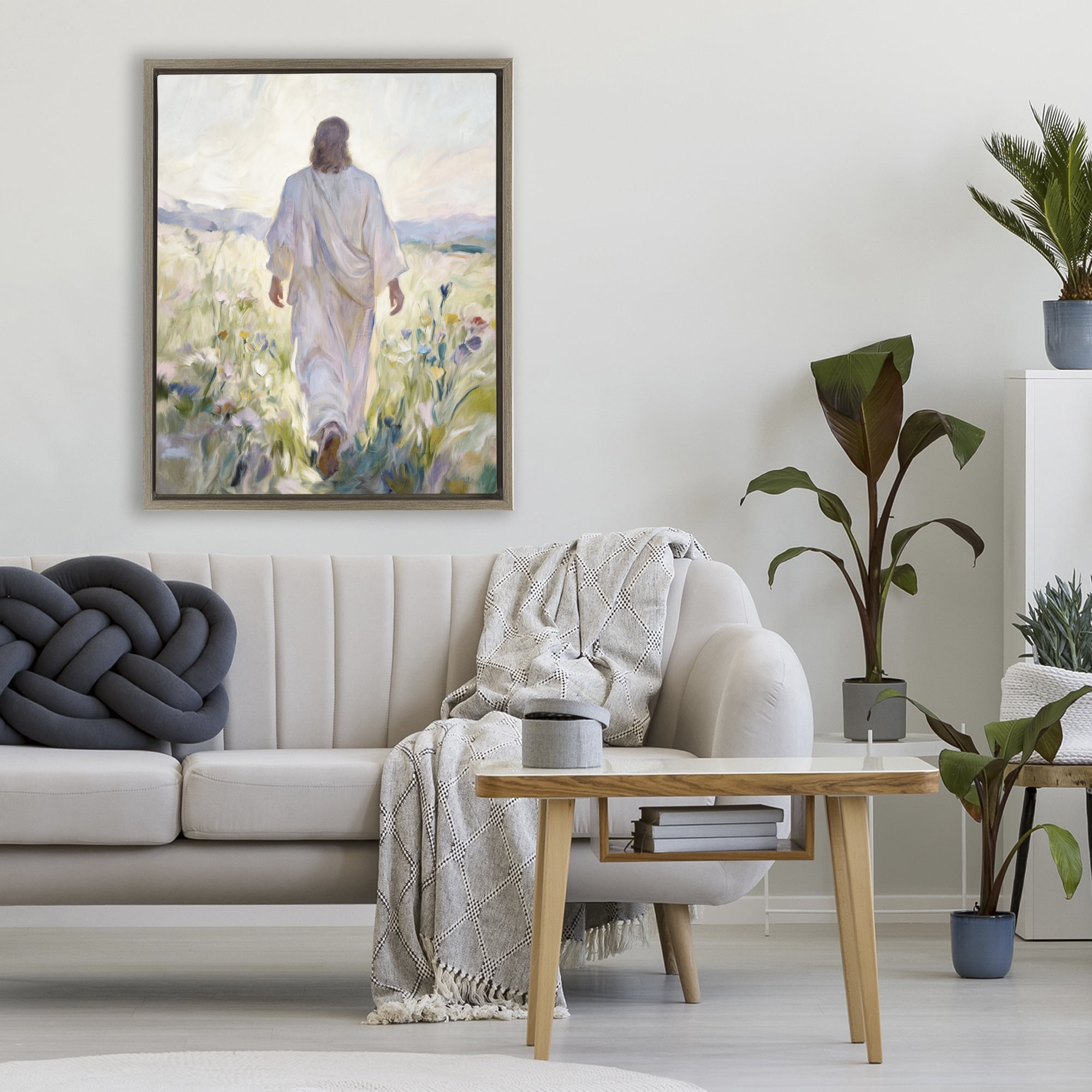 Stupell Industries Wildflower Faithful Follower Brown Framed Floater Canvas Wall Art, design by Kim Allen
