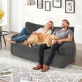 thumbnail image 6 of PamapicLife 2-Person Chill Plush Corduroy Bean Bag Sofa, Gray, 6 of 9