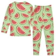 thumbnail image 2 of joogoo Summer Watermelons 2 Piece Long Sleeve Tee and Pants Cotton Pajama Set 6Y, 2 of 7