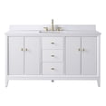 thumbnail image 3 of Vanity Art 60" Bathroom Vanity with Sink and Engineered Marble Top, Freestanding Storage Cabinet with 2 Drawers, 2 Shelves and 1 Flip Down Tray, 3 of 6