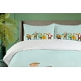 thumbnail image 4 of Ambesonne Music Duvet Cover Sets, Cartoon Happy Band Concert, 2-King, Mint Green Multicolor, 4 of 7