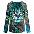 thumbnail image 5 of Blusa informal de manga larga con cuello redondo y estampado de animales novedosos para mujer Fridja  hkj2548, 5 of 5