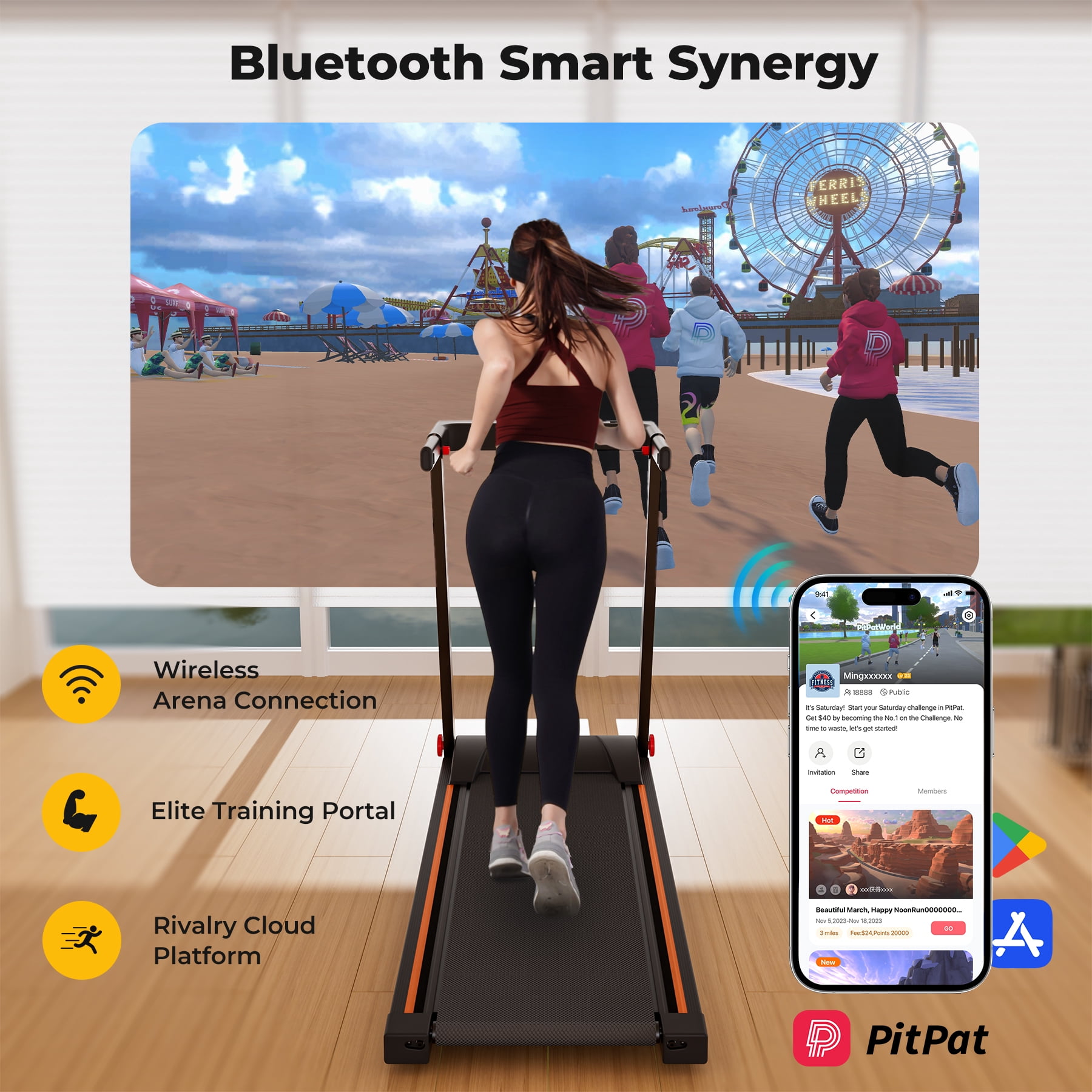 SSPHPPLIE Folding Treadmill with 6% Incline for Home,300 LBS Capacity, 3 HP,0.6-7.5MPH,Easy Assembly for Small Space