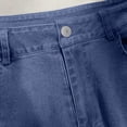 thumbnail image 5 of Denim Capris for Women Casual Trendy Tummy Control Mid Rise Stretch Jeans Summer Distressed Curvy Pants with Pockets Blue M, 5 of 5