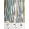 thumbnail image 6 of Sheer Curtains 45 Inch Length 2 Panels Set for Kitchen, Light Blue Striped Semi Sheer Curtains for Windows, Farmhouse Thin Line Modern Abstract Art Voile Window Treatments Rod Pocket Curtain, 6 of 7
