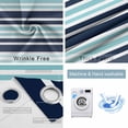 thumbnail image 2 of Fsddascl Navy Blue Turquoise Striped Blackout Curtains for Bedroom/Living Room, Thermal Insulated Kitchen Curtains, Gradient Horizontal Lines Grommet Darkening Window Treatment Drapes 52"x72"x2, 2 of 6