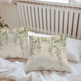 thumbnail image 6 of Throw Pillow Covers 16x16 Inch Set of 2, Watercolor Floral Waterproof Outdoor Pillow Covers, Spring Leaves Flowers Botanical Beige Decorative Cushion Pillowcases for Couch, Sofa, Bed, Garden, Patio, 6 of 9