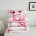 thumbnail image 4 of Erosebridal Axolotl Bedding Sets Queen with Comforter, Pink Reversible, Ultra Soft 3-Piece, 4 of 6