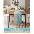 thumbnail image 6 of Table Runner Dresser Scarf 13 x 72 Inch Summer Coastal Teal Beach Ocean Wave Table Runners Non-Slip Heat Kitchen Dining Table Decor for Indoor Outdoor Home Party Decoration, 6 of 7