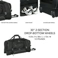 Travelers Club 30" DropBottom Rolling Duffel with Telescopic Handle Black