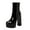 Black, variant on Womens Platform Wedge Ankle Boots Side Zipper Motorcycle Work Combat Booties Punk Goth Party Dress Pumps Shoes
