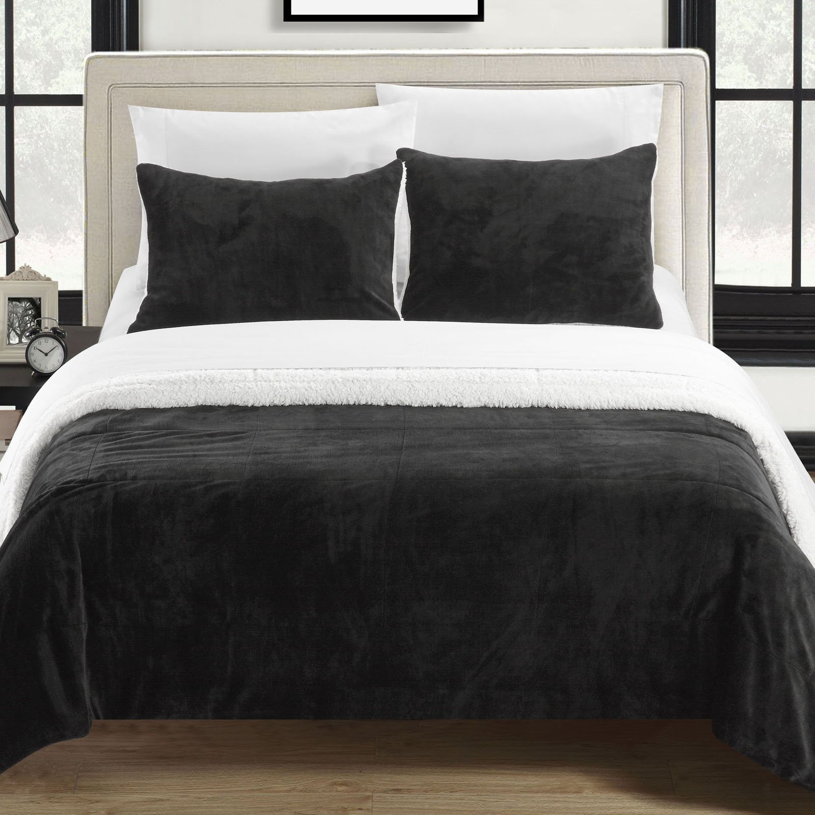 Chic Home Ernest Plush Micro Suede Sherpa Blanket Set