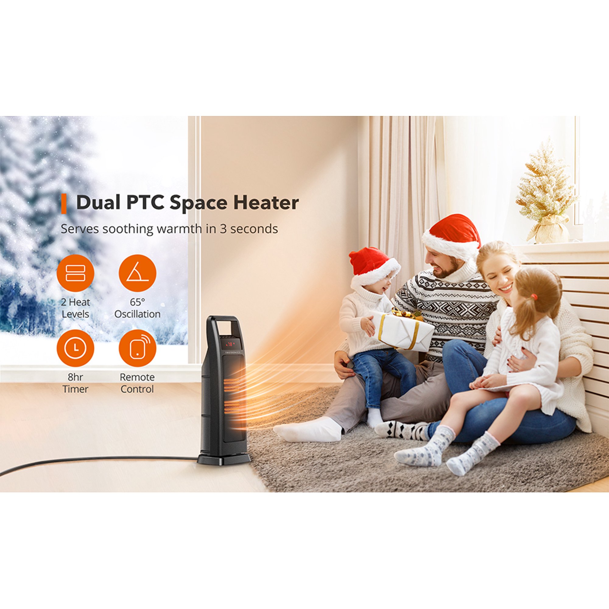 Taotronics TT-HE008 Dual PTC 1500W Portable Electric Heater Remote Control  (OPEN BOX) DI35 - Walmart.com