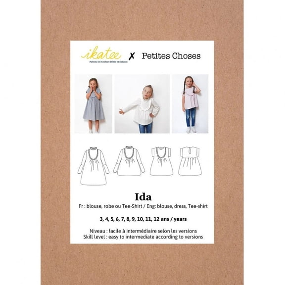 Ikatee Sewing Pattern Kids Ida Blouse & Dress Kids 3 Years - 12 Years