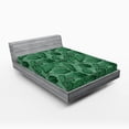thumbnail image 2 of Ambesonne Leaves Greenery Fitted Sheet, Botany Gaultheria, Full Size, Fern Green Forest Green, 2 of 5