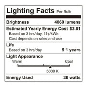 لمبة إضاءة A23 Led ذات قيمة عالية ، 30 واط (ما يعادل 300 واط) ، ضوء النهار ، قاعدة متوسطة E26