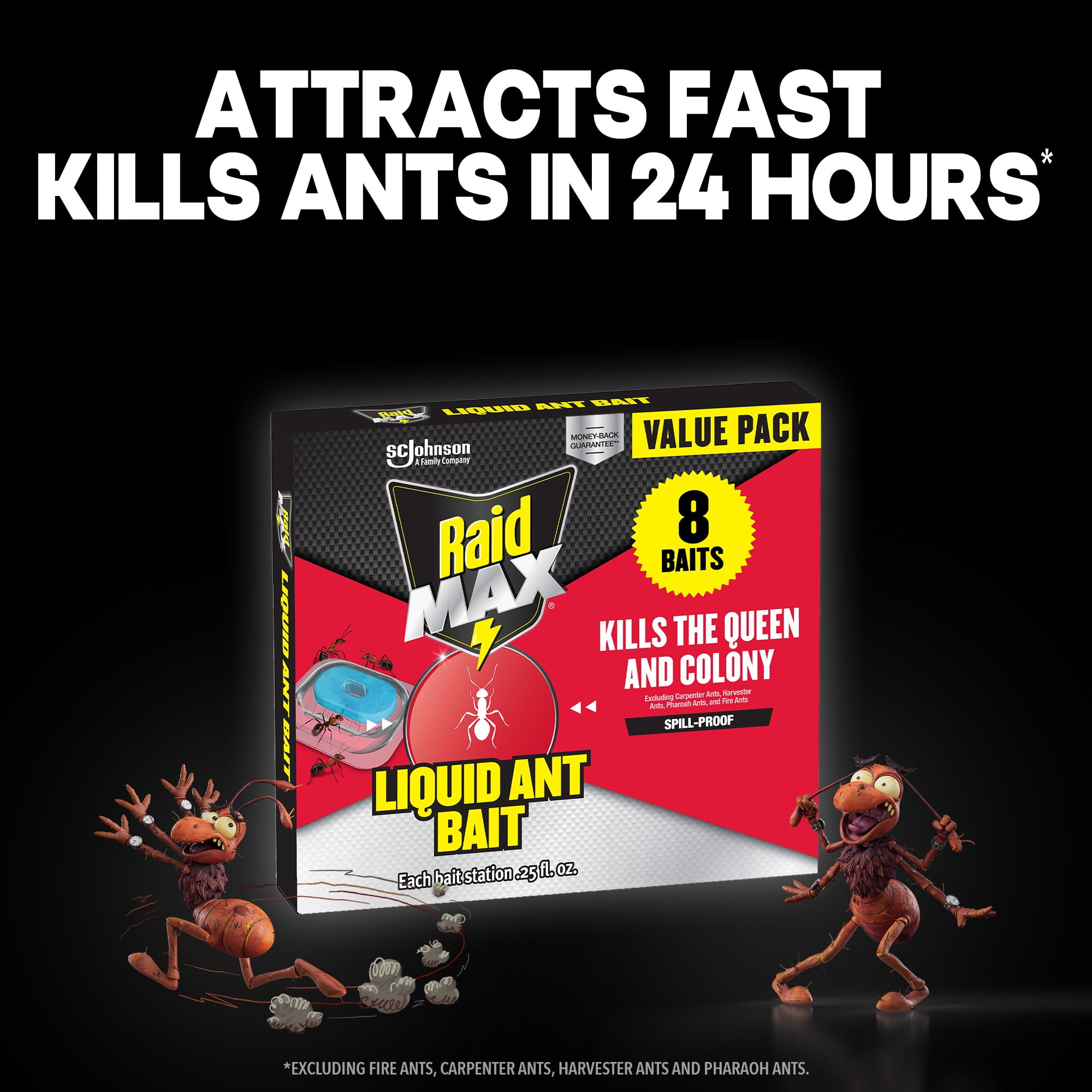 Raid MAX Liquid Ant Killer Bait, Outdoor and Indoor Ant Killer Traps for Home, 8 Count