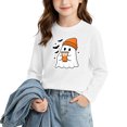 thumbnail image 4 of WAVSUF Girls Halloween Sweatshirts, Loose Fit Crew Neck Long Sleeve Winter Festive Casual Pullover White 3, 4 of 6