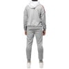 thumbnail image 2 of Cultura Men's Sweatsuit w/ Zipper Pockets, Zip Up Hoodie Track Suit for Running Jogging Sports Casual, Heather Grey/Red/White, Medium, 2 of 5